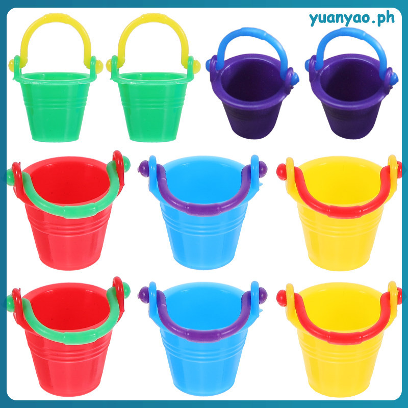 Dollhouse Bucket Outdoor Mini Plastic Buckets Beach Seaside 10 Pcs ...