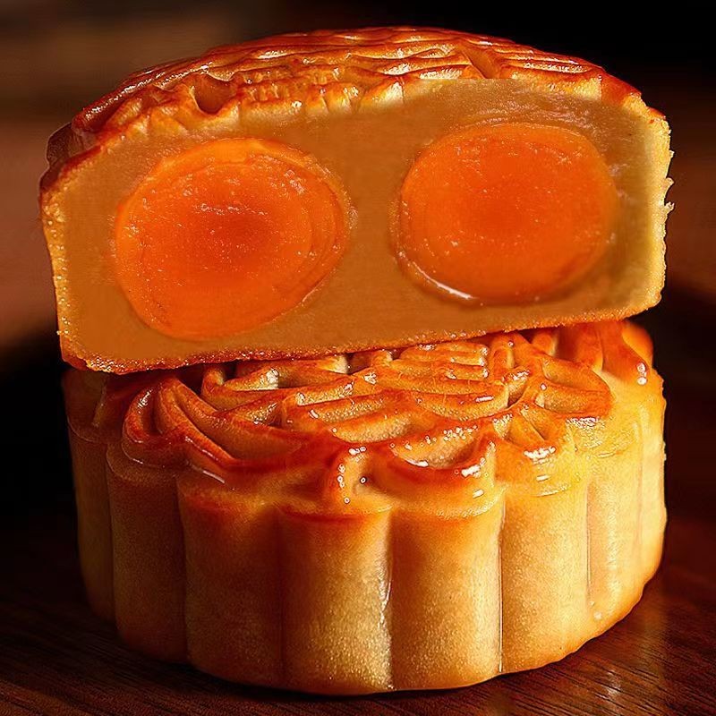 Double Yellow Mooncake Cantonese Egg Yolk Large Mooncake Bean Paste ...