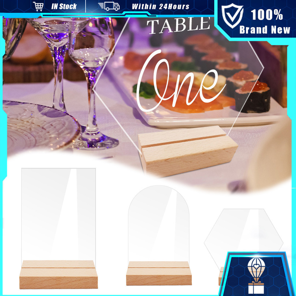 1/5pcs Menu Stand Holder Clear Acrylic Sign Holder T-Shape Clear ...