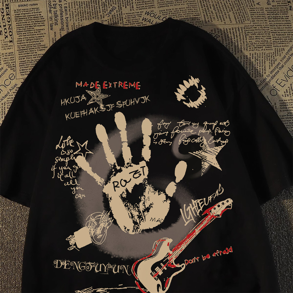 T-shirt Homme été En Coton - Imprimé Graffiti Lettrage - Manches Courtes Col Rond - Neuf Avec étiquette