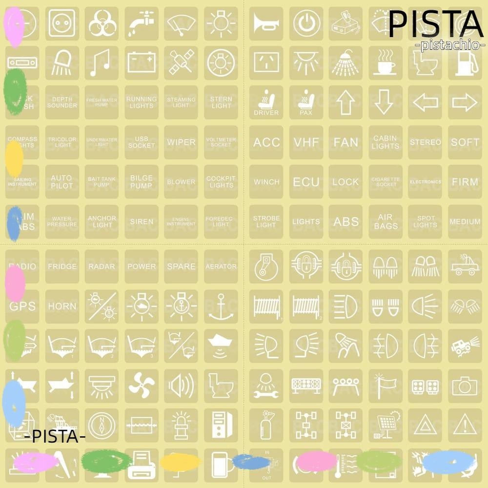 PISTA 144PCS Switch Label Decal, White Many Style Rocker Switch ...
