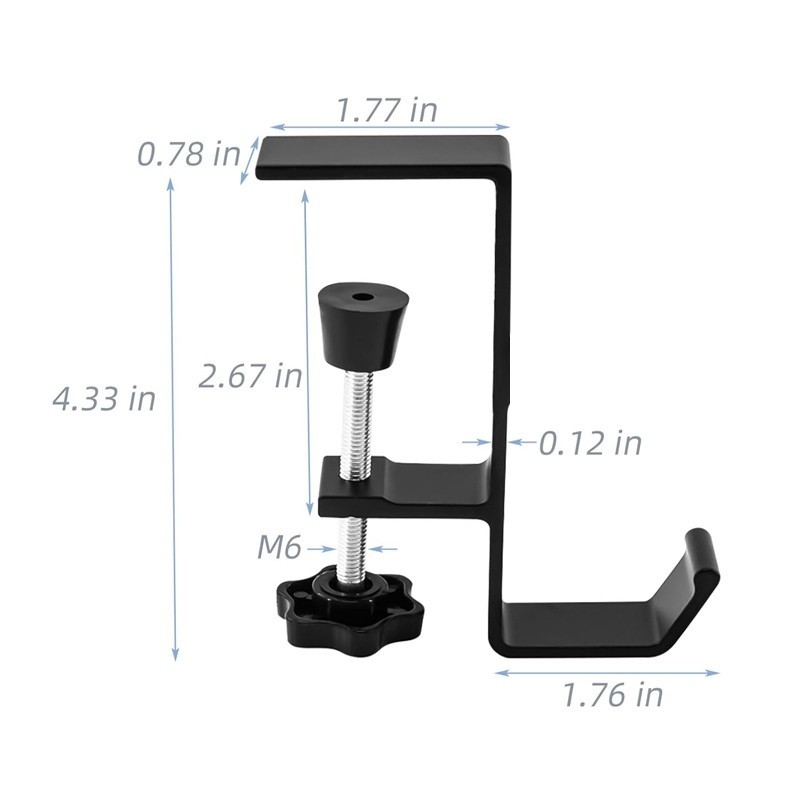 Adjustable Table Hanging Hook Clamp Punch-Free Desk Edge Hook School ...