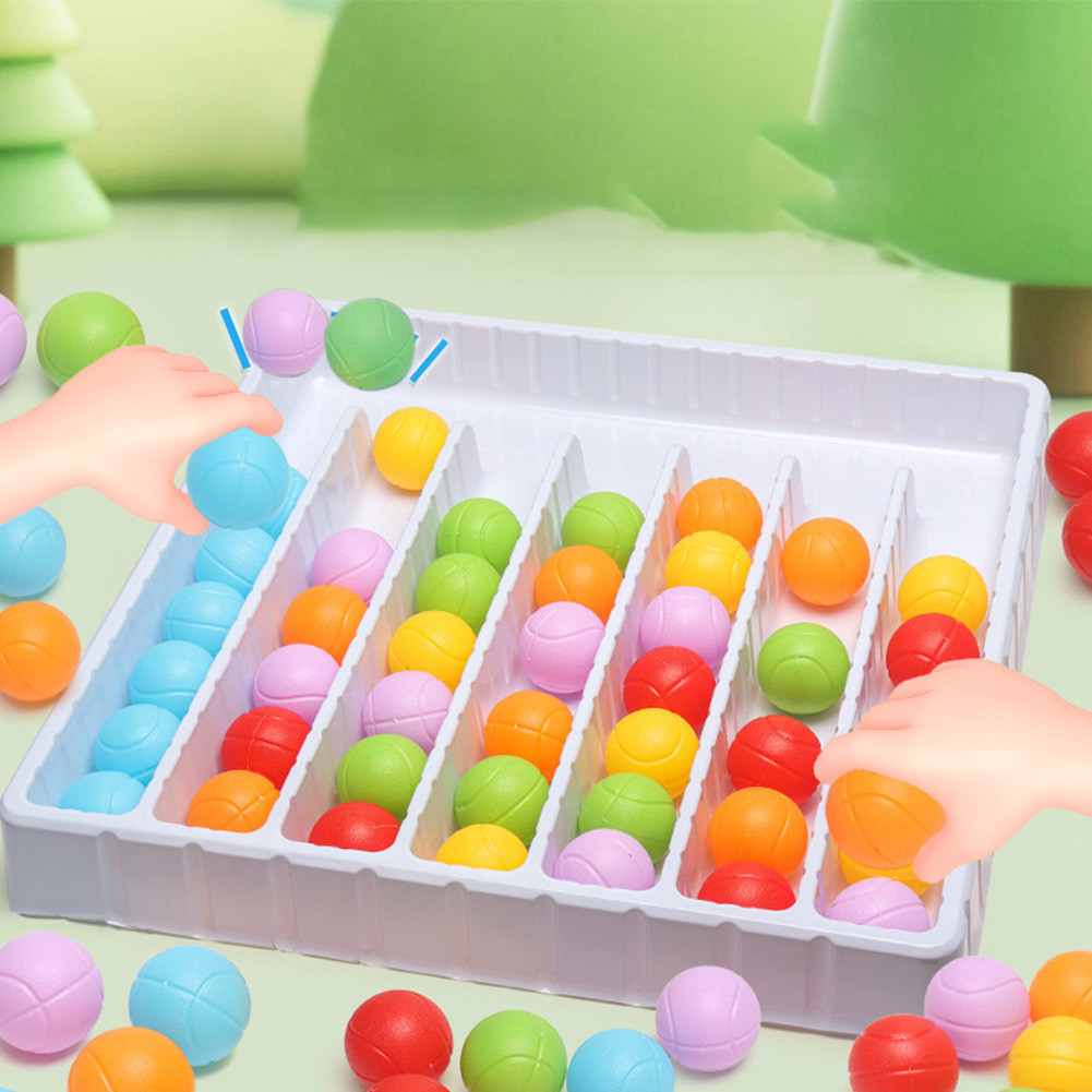 Fun Ball Sorting Toy Rainbow Balls Sensory Game Color Ball Return Game ...