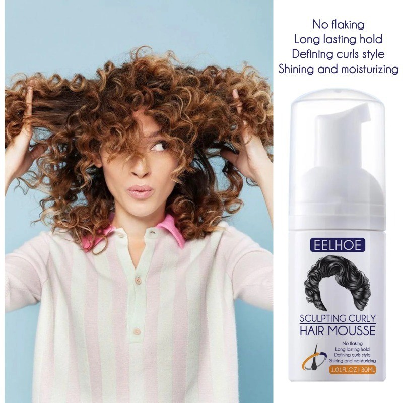 EELHOE Curly Hair Styling Mousse Hair Conditioner Volume Shaping