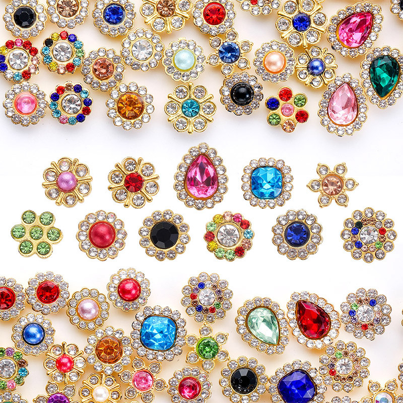 50/100pcs Pearl Rhinestone Beads For Garment Shoes Buttons Findings For ...