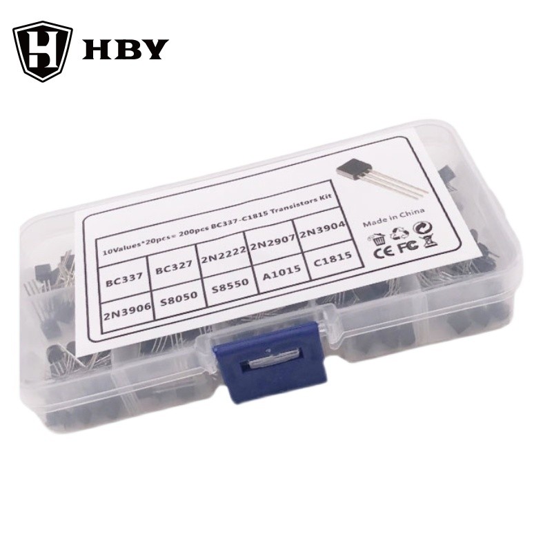 Kit Transistors 480 Pièces – 24 Valeurs NPN/PNP (A1015, 2N2222, BC547, Etc.) – Boîtier TO-92, Pour Bricolage électronique
