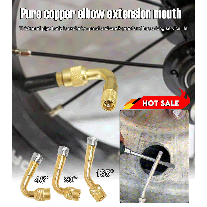 Dual internal inflator Extended tube elbow Tire inflator valve ...