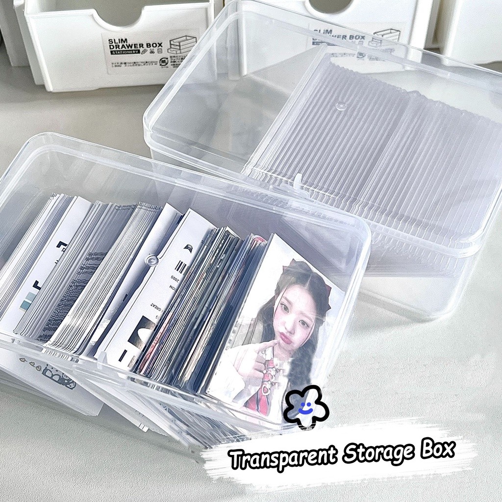 INS Clear Storage Box Idol Photocard Collection Box Large Capacity Card ...