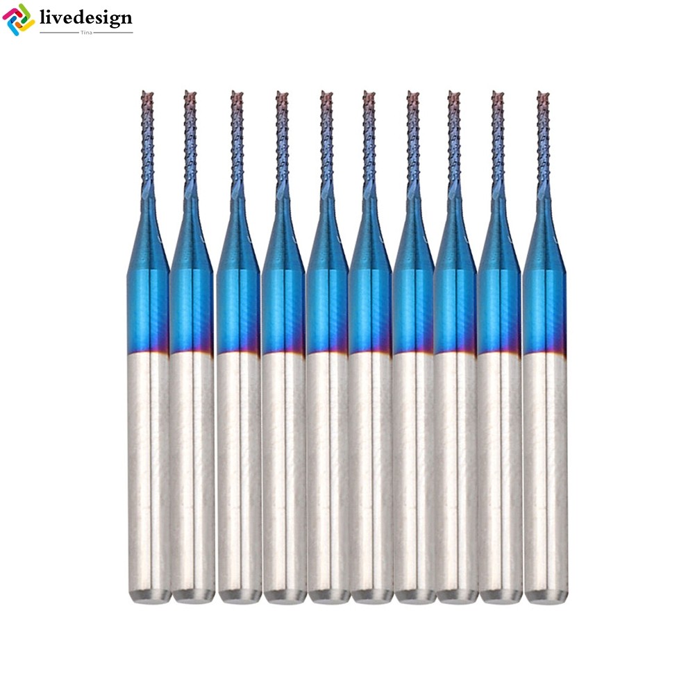 [Livedesign] 10 X 1mm Carbide Router Cutting Bit Blue End Mill