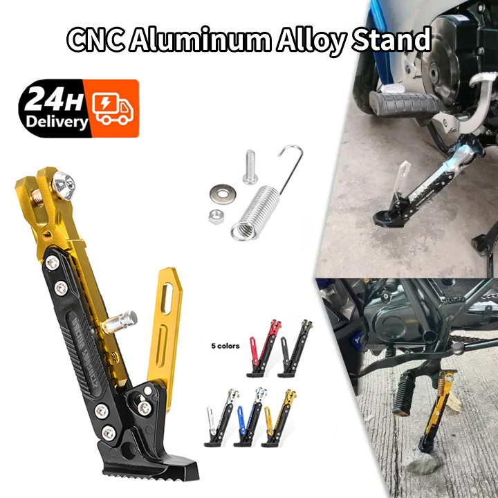 Motorcycle Side Stand CNC Full Aluminum Alloy Adjustable Foot Kickstand ...