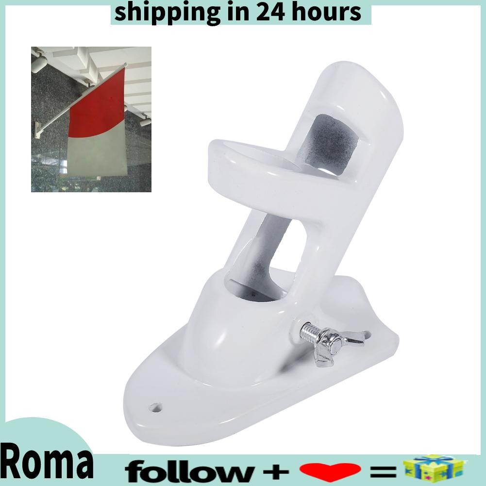 Aluminum Flag Pole Bracket Mount White Color Wall Mounting