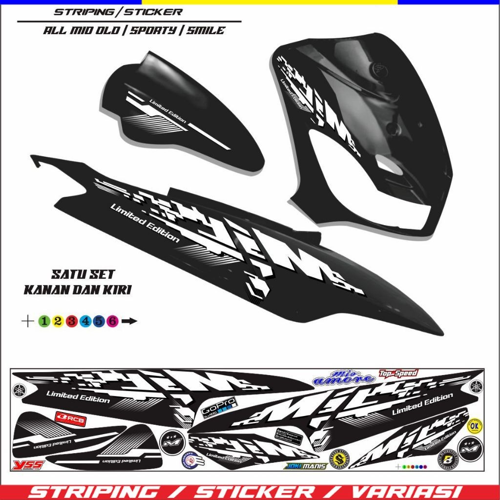 Mio OLD STRIPING/Sticker Variations Of Cool Motifs MIO SMILE | Shopee ...