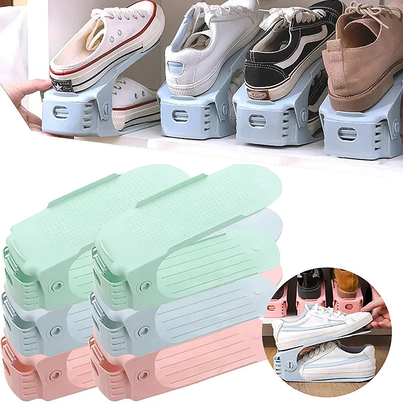 GMARTY Adjustable Storage Double Thickened Shoe Rack Layered Shoe Tray ...