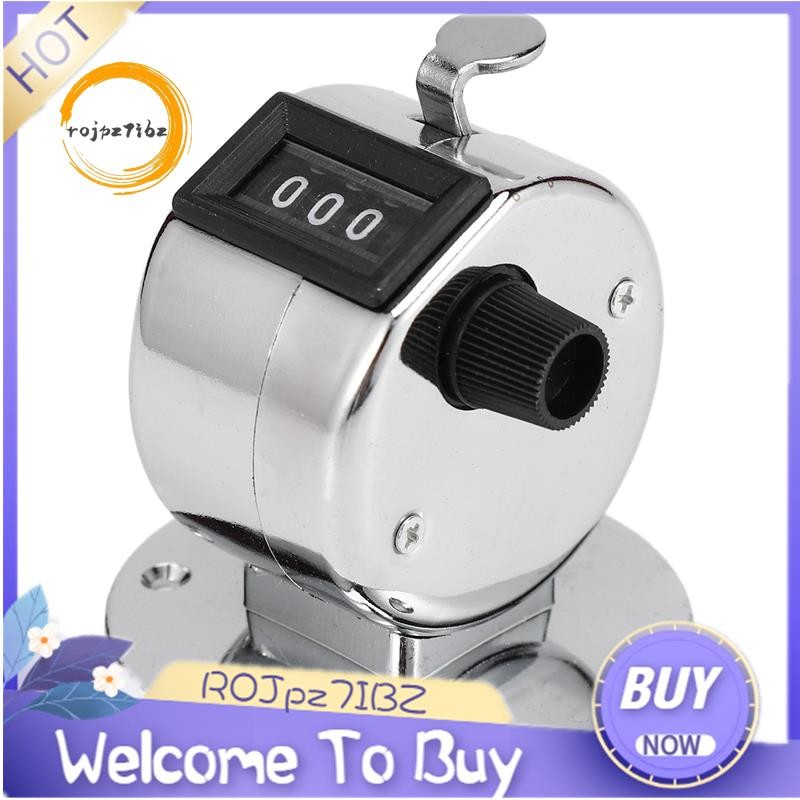 Round Base 4 Digit Manual Hand Tally Mechanical Palm Click Counter ...
