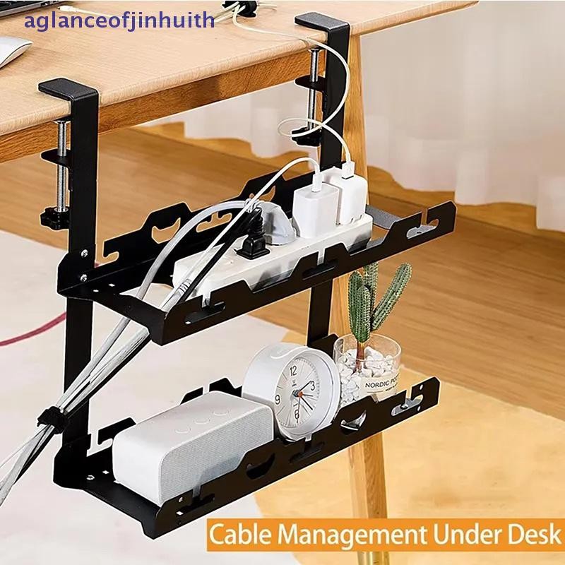 [aglanceofjinhui] No Drilling Extendable Under Desk Cable Management ...