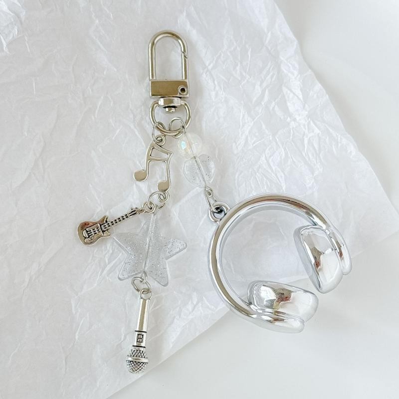 N2HAO Ins Style Music Earphone Shape Keychain Mobile Phone Chain Charm ...
