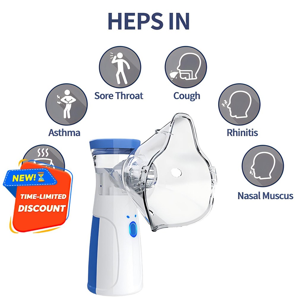 Portable Ultrasonic Inhaler, Silent Nebulizer With Adjustable Mist for ...