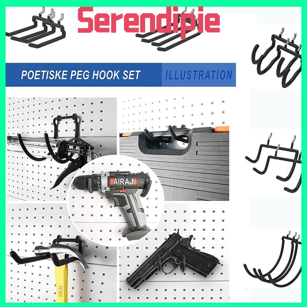 SERENDIPIE Garage Storage Hooks Wall Mounted Steel Hole Plate Rack ...