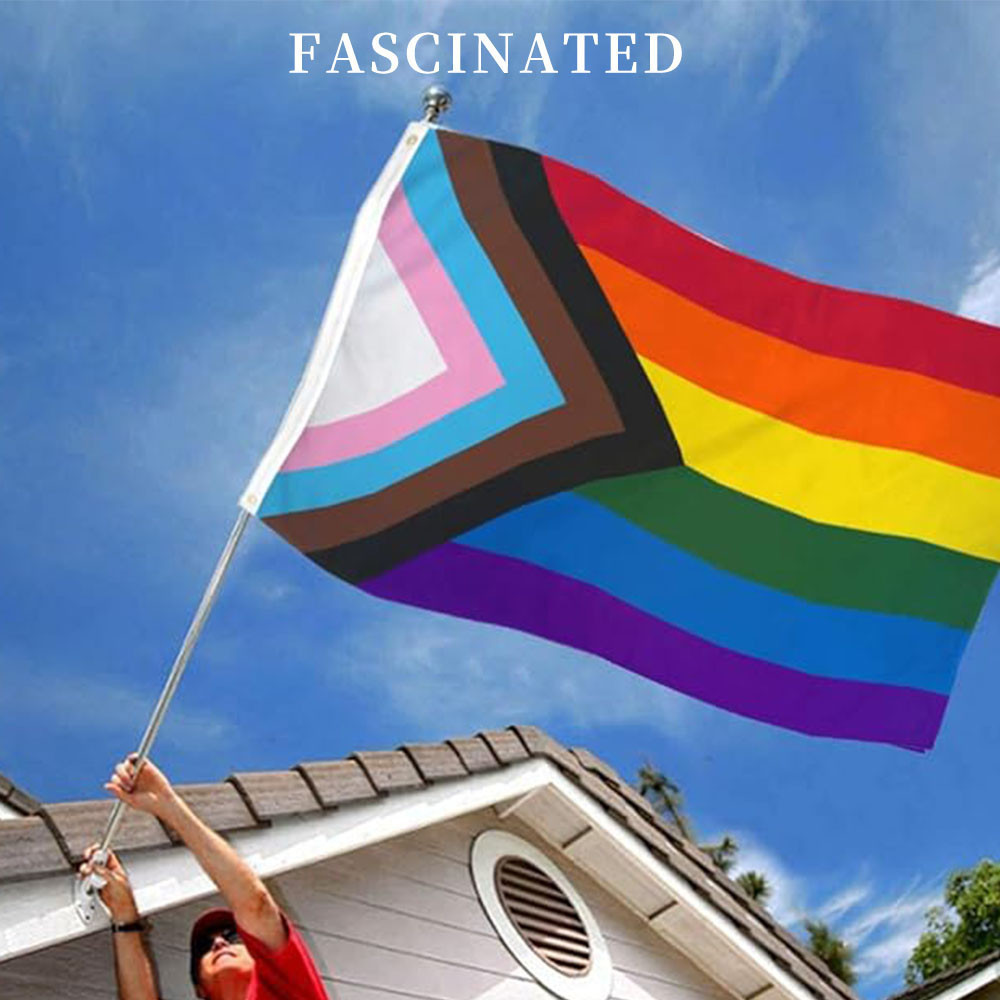 90x150cm Progress Pride Rainbow Flag Gay Lesbian LGBTQ Mardi Gras Party ...