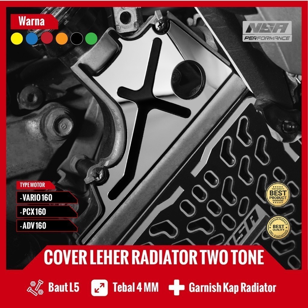 NSA TWO TONE RADIATOR NECK COVER HONDA (VARIO PCX ADV STYLO) Honda 125 ...