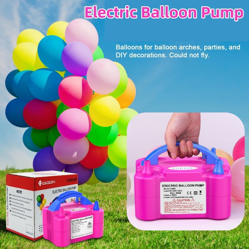 COD Electric Balloon Pump Portable Electric Balloon Blower Machine Dual ...