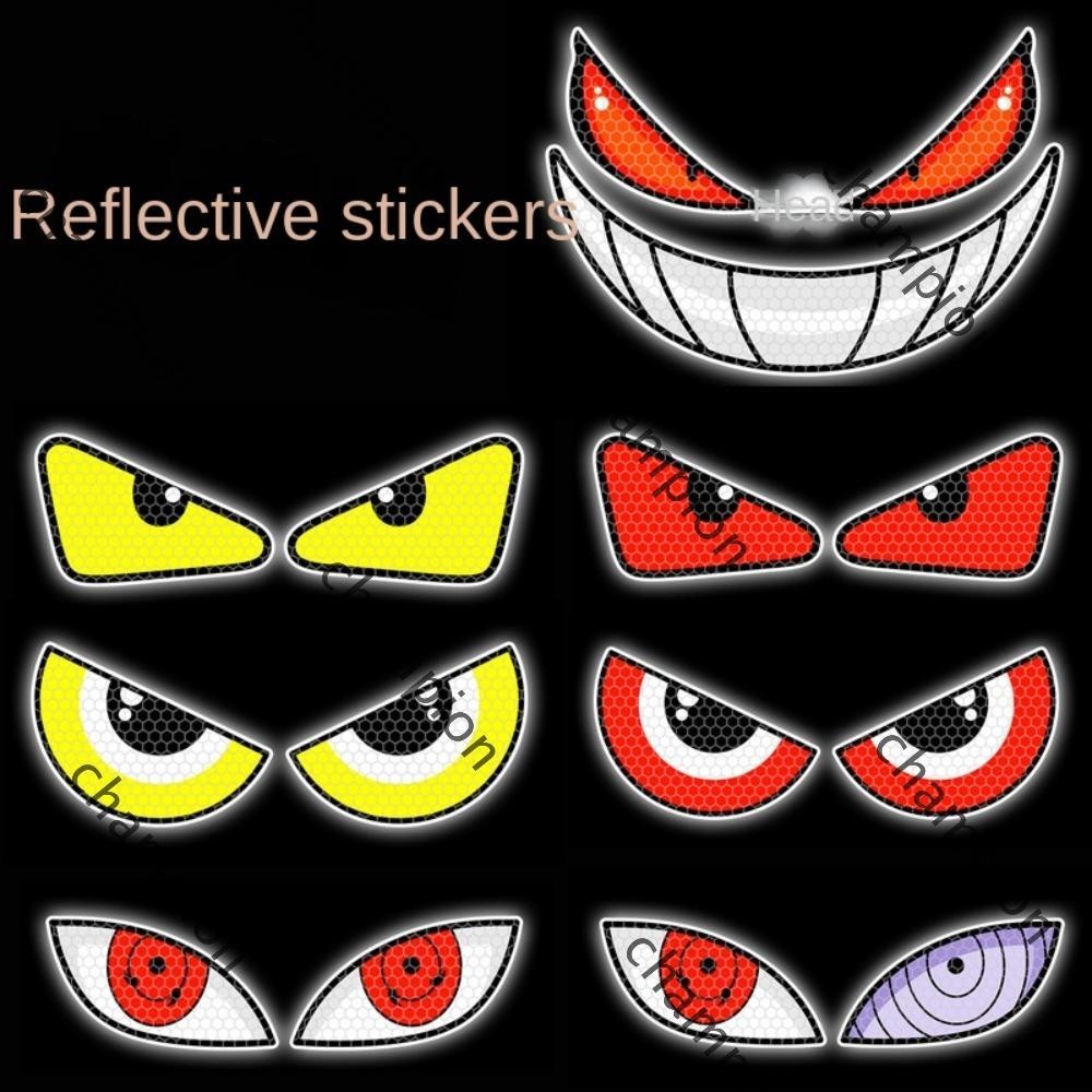 CHAMPIONO Electric Vehicles Stickers, PVC 14.5cm Moto Reflective Eye ...