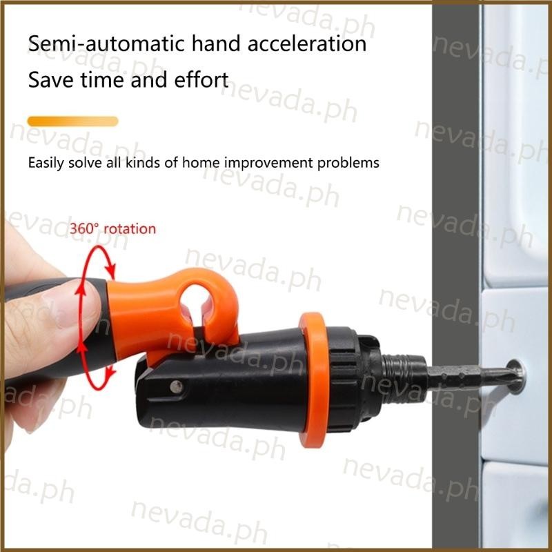 Nevʚ ɞ Multifunctional Push Pull Ratchet Screwdriver Press Type Semi ...