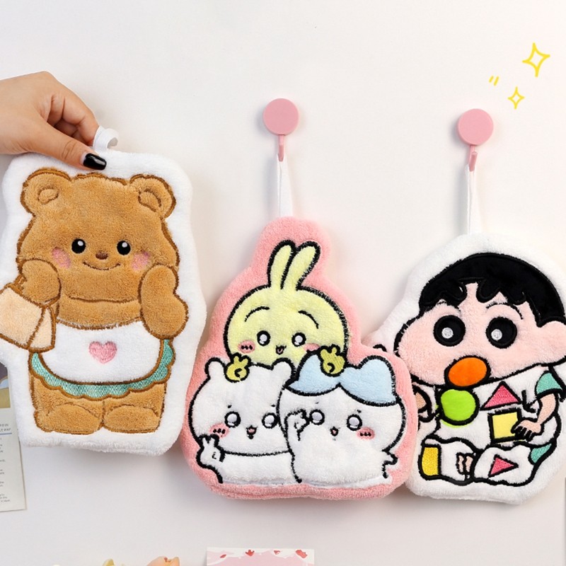 Crayon Shin Chan Hand Towels Cute Butter Bear Washrag Bathroom Hanging ...