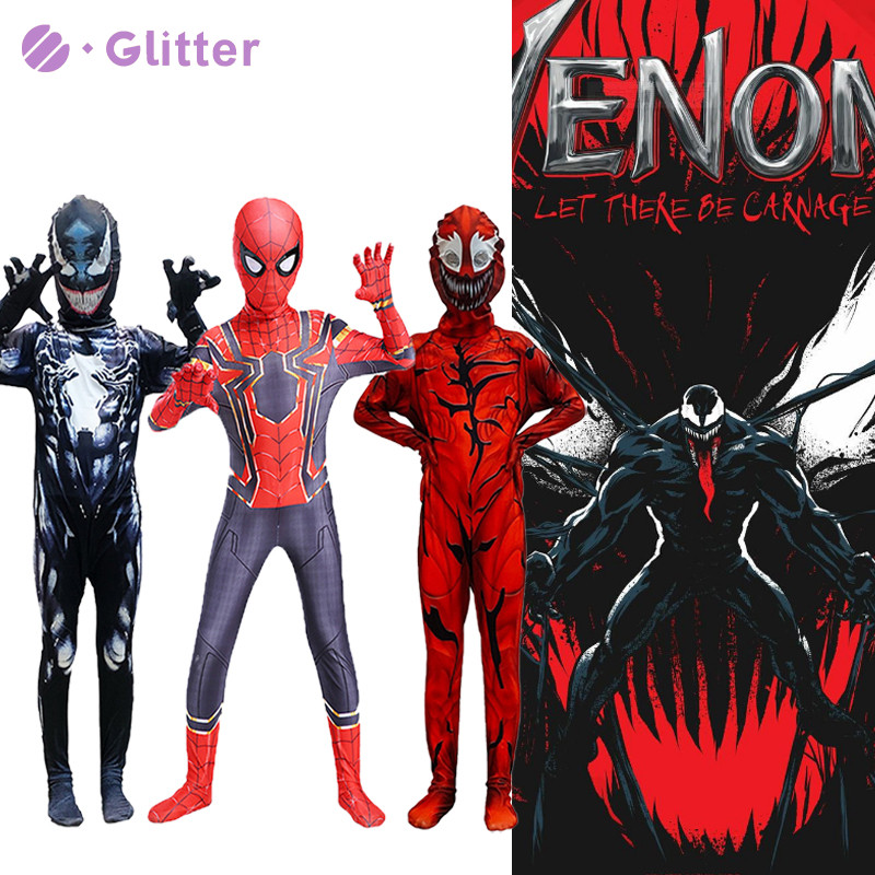 Venom 3 The Last Dance Costume Cosplay Superhero Red Venom Spiderman 