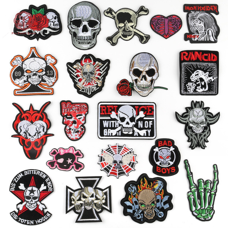 Pro Patch Store Punk Skull Ghost Head Series DIY Embroidery Patches for ...
