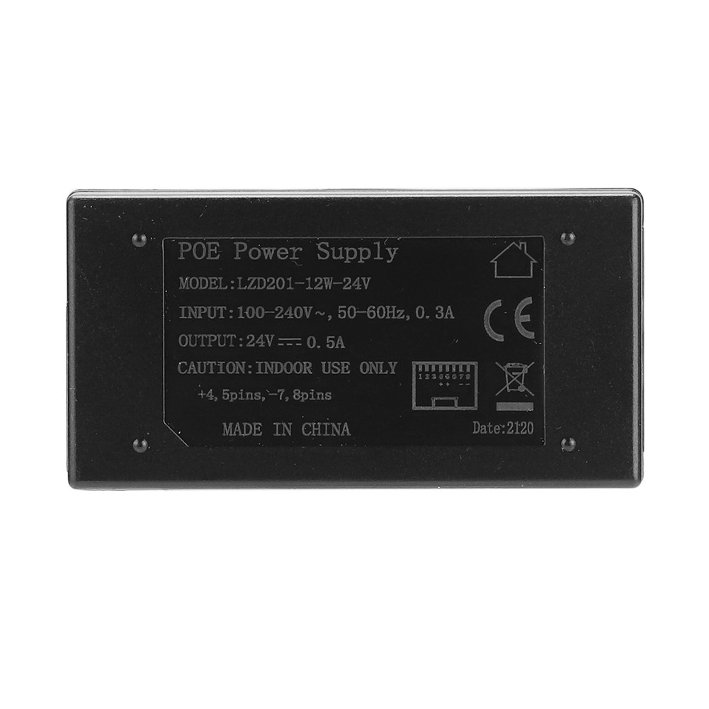 Happy UK 24V 0.5A 12W Desktop POE Power Injector Ethernet Adapter ...