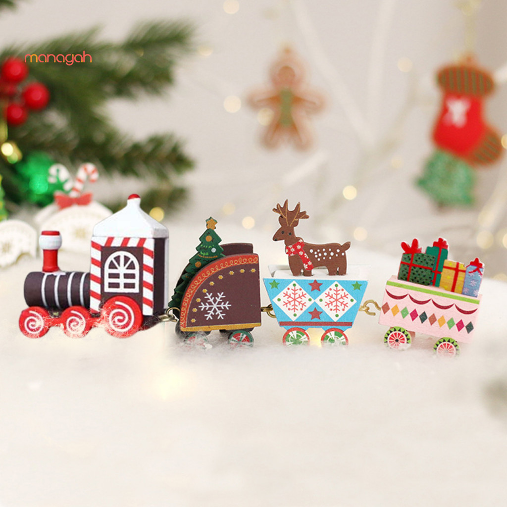 Mini Train Set for Christmas Snowman and Bear Christmas Figures Diy ...