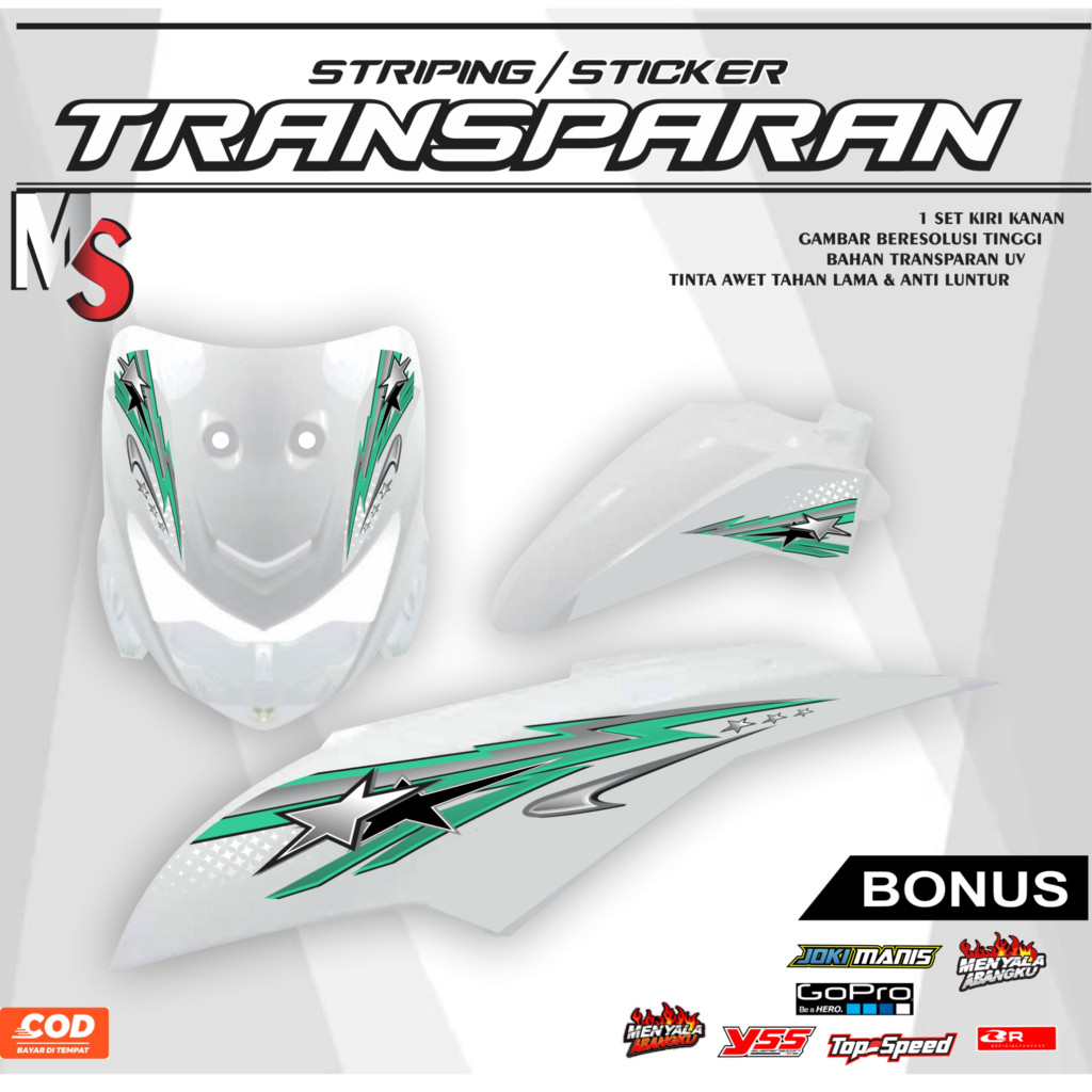 Sticker VARIATIONS Striping Stickers Variations for Honda Beat Pop ...