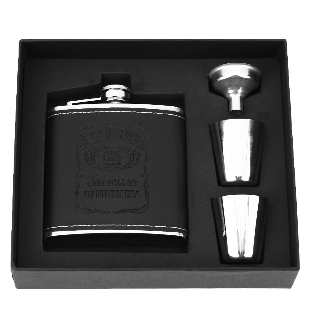 【EST】 4pcs/set 6 Oz Stainless Steel Hip Flask with Cups Alcohol ...