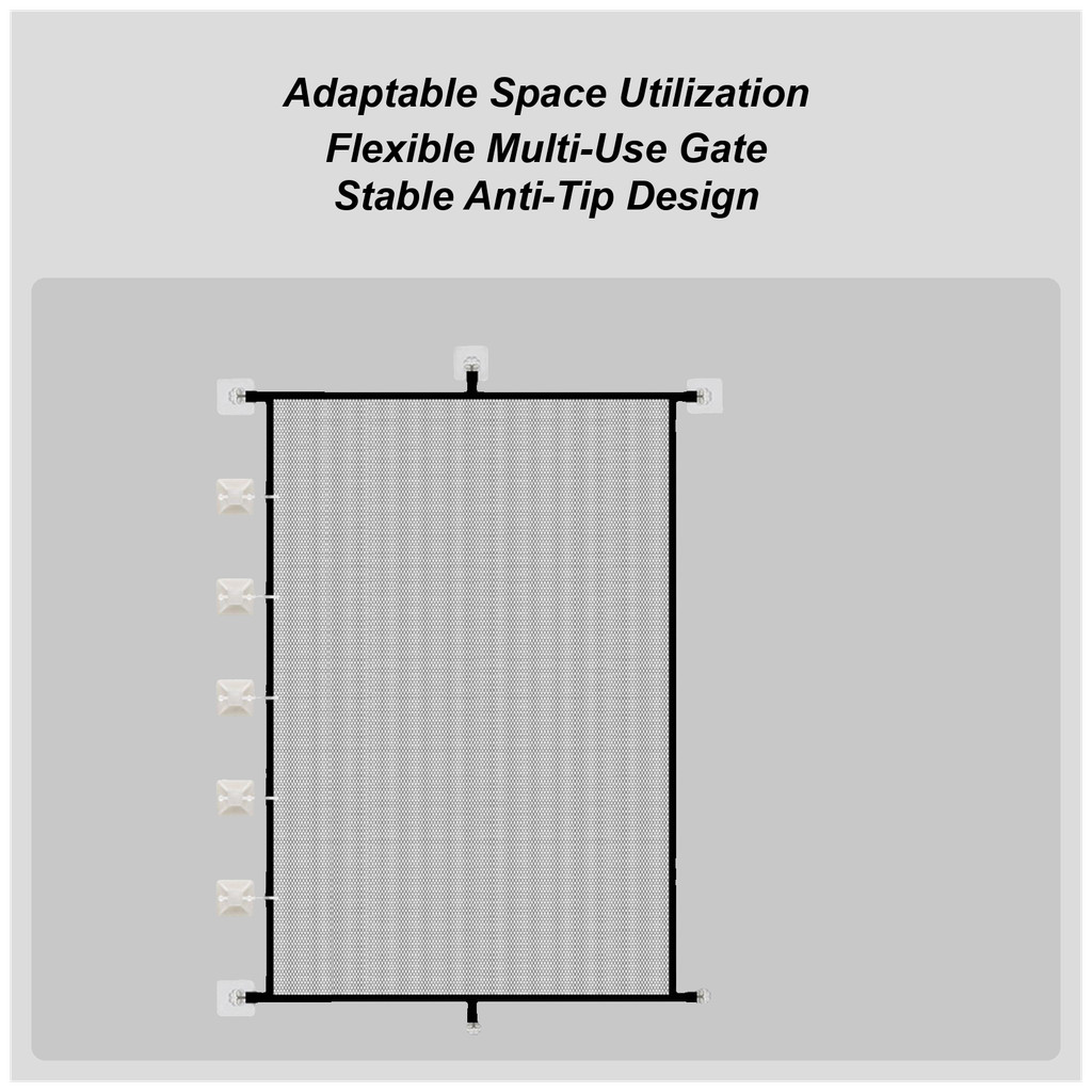 Cat Gate Indoor Cat Proof Gate for Stairs Safety Folding Mesh Animals ...