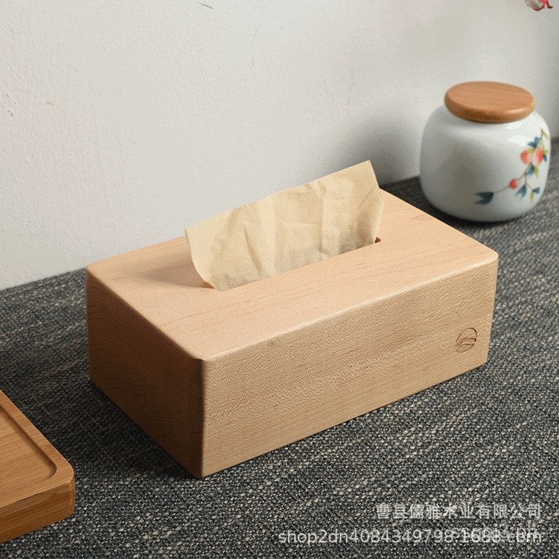 Wooden Tissue Box Beech Wood Home Restaurant Hotel Simple Tissue Box ...