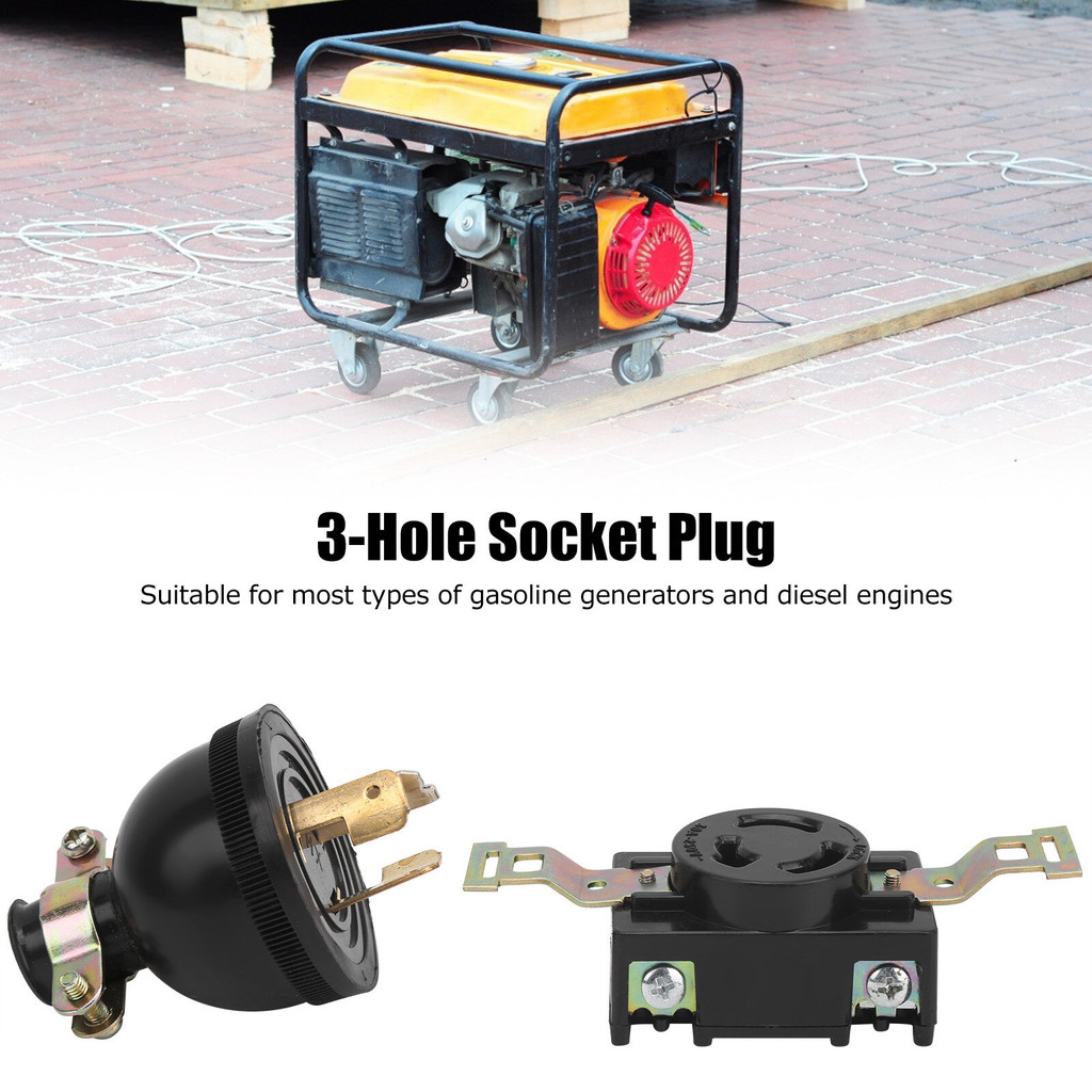 Copper Plug Socket, Copper Easy Installation Generator 3‑Hole Socket ...