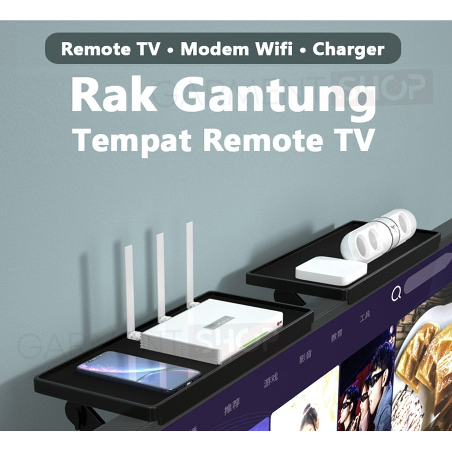 CORNELSTORE Hanging Rack for TV Remote Modem Wifi Desk Screen Top Shelf ...