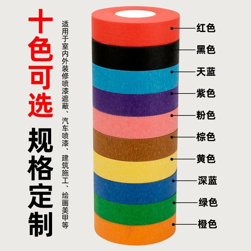 Rainbow Color Masking tape wall traceless art tape Rainbow colored d ...