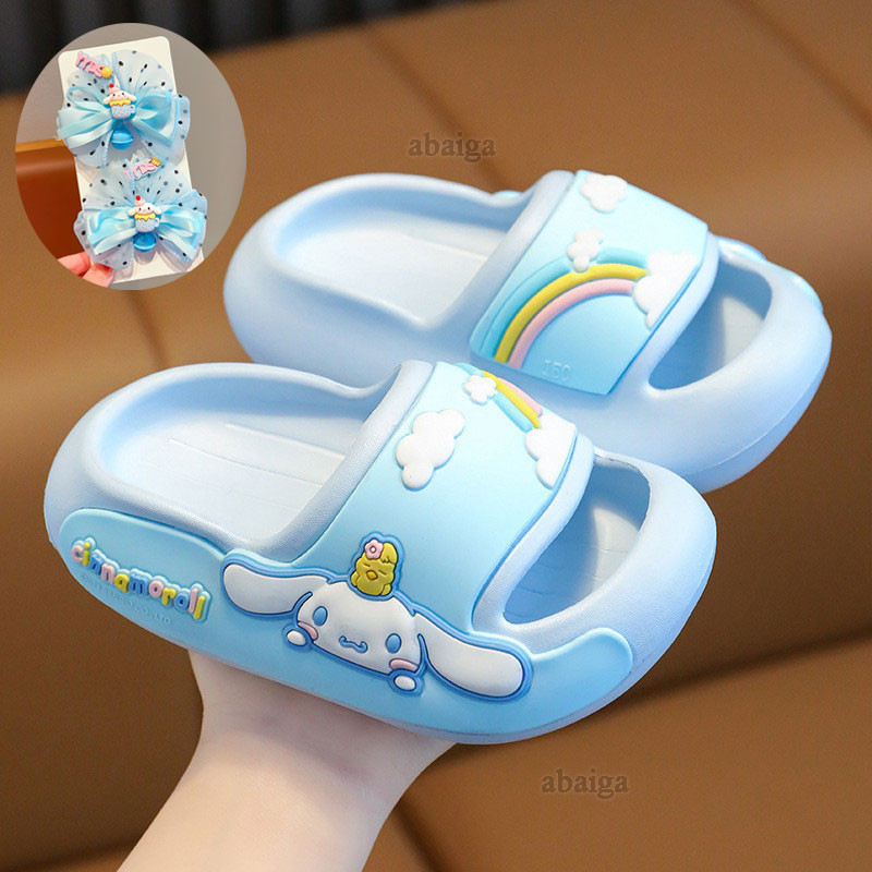 Cute Cinnamoroll Shoes Kids Girl Kuromi Korean Indoor Thick Sole 