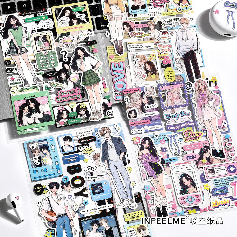 2Sheets/pack Korean Stickers Kawaii Cartoon Character Stickers For Teen ...
