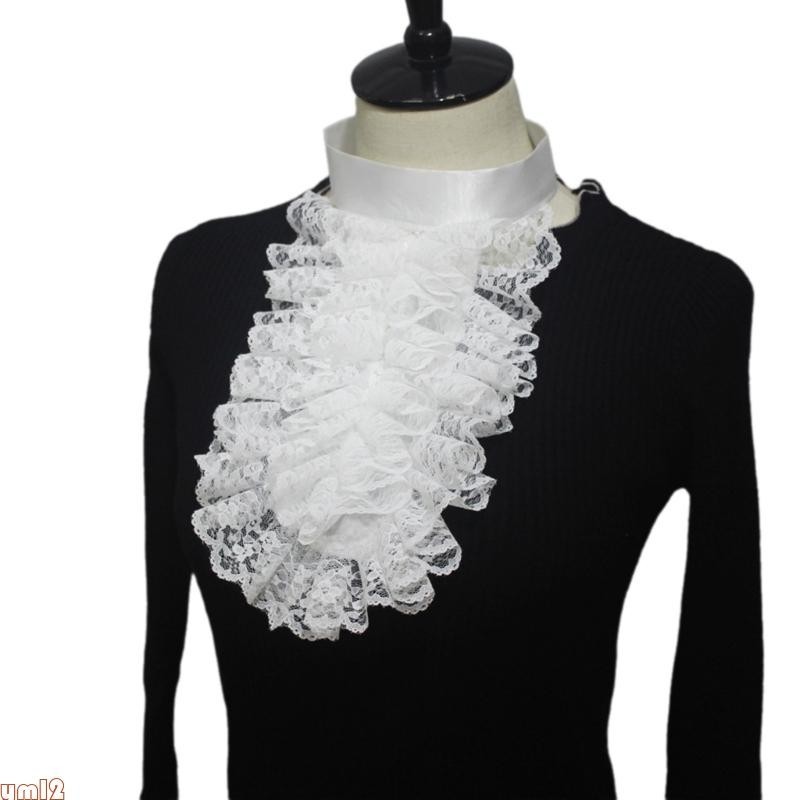 yml2 Ruffle Lace Jabot False Collar Steampunk Victorians Colonial Neck ...