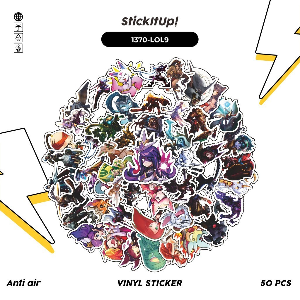 HP 100 Pcs Stickers Pack League of Legends v9 Cute Aesthetic Vinyl ...