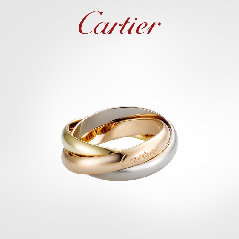 original Cartier Trinity Series Rose Gold Gold Platinum Three-Ring ...
