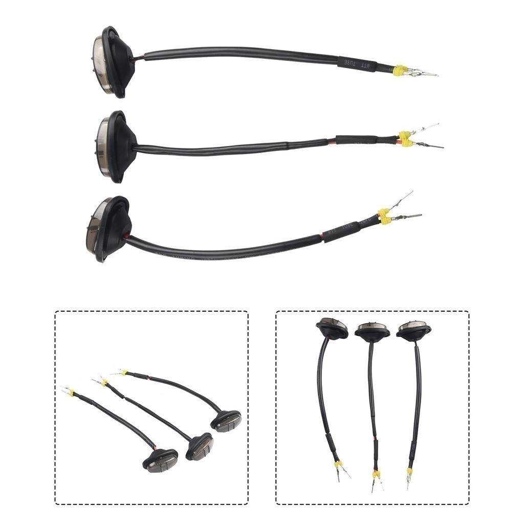 3x Raptor Style Smoked Lens Amber LED Front Grille Running Lights For