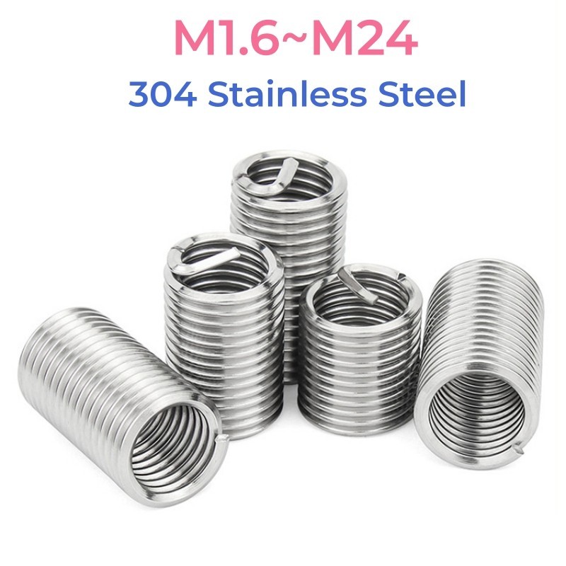 304 Stainless Steel Screw Tooth Thread Repair Sleeve M1.6 M2 M2.5 M3 M4 ...