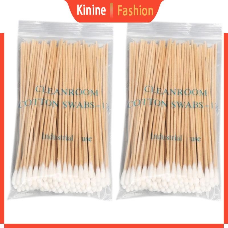 KIN 100 200Pcs 6 Inch Long Handle Cotton Swabs SingleHead Cleaning
