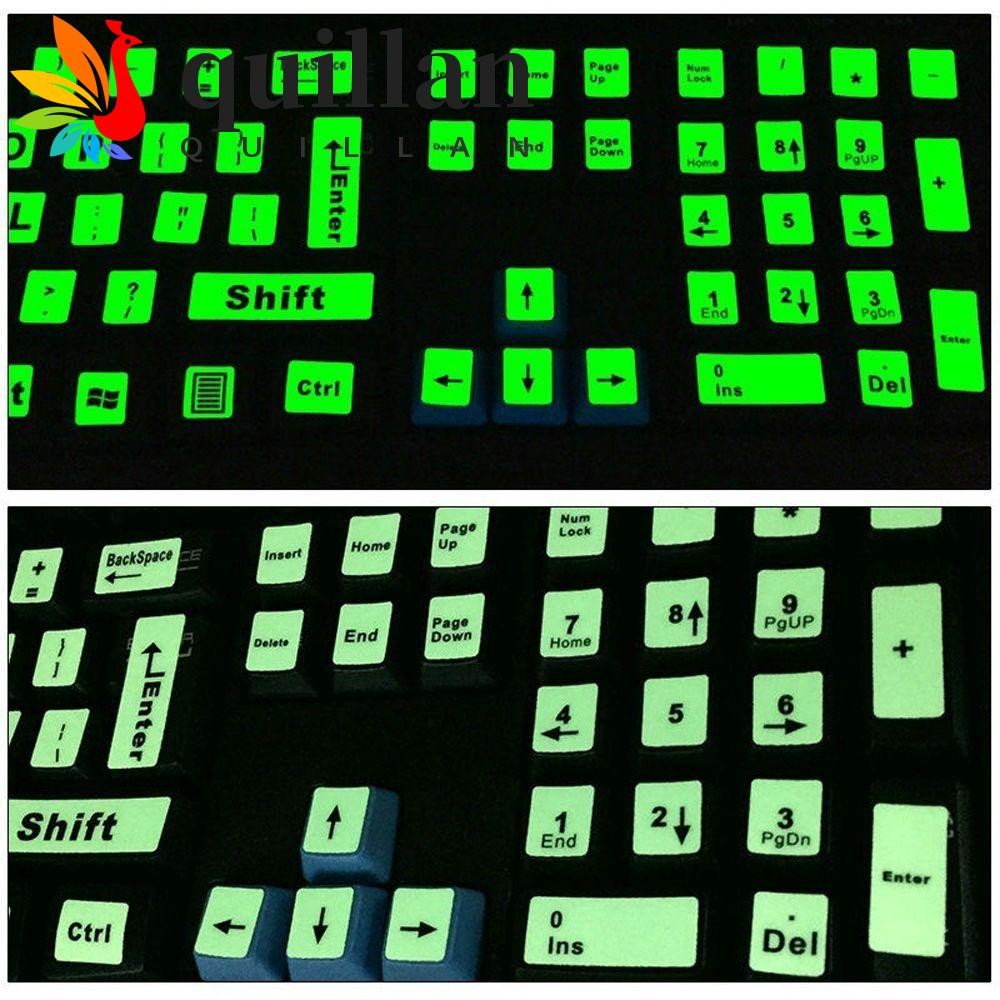 QUILLAN 1PC Keyboard Sticker Standard Large Letter Sticker Fluorescent ...