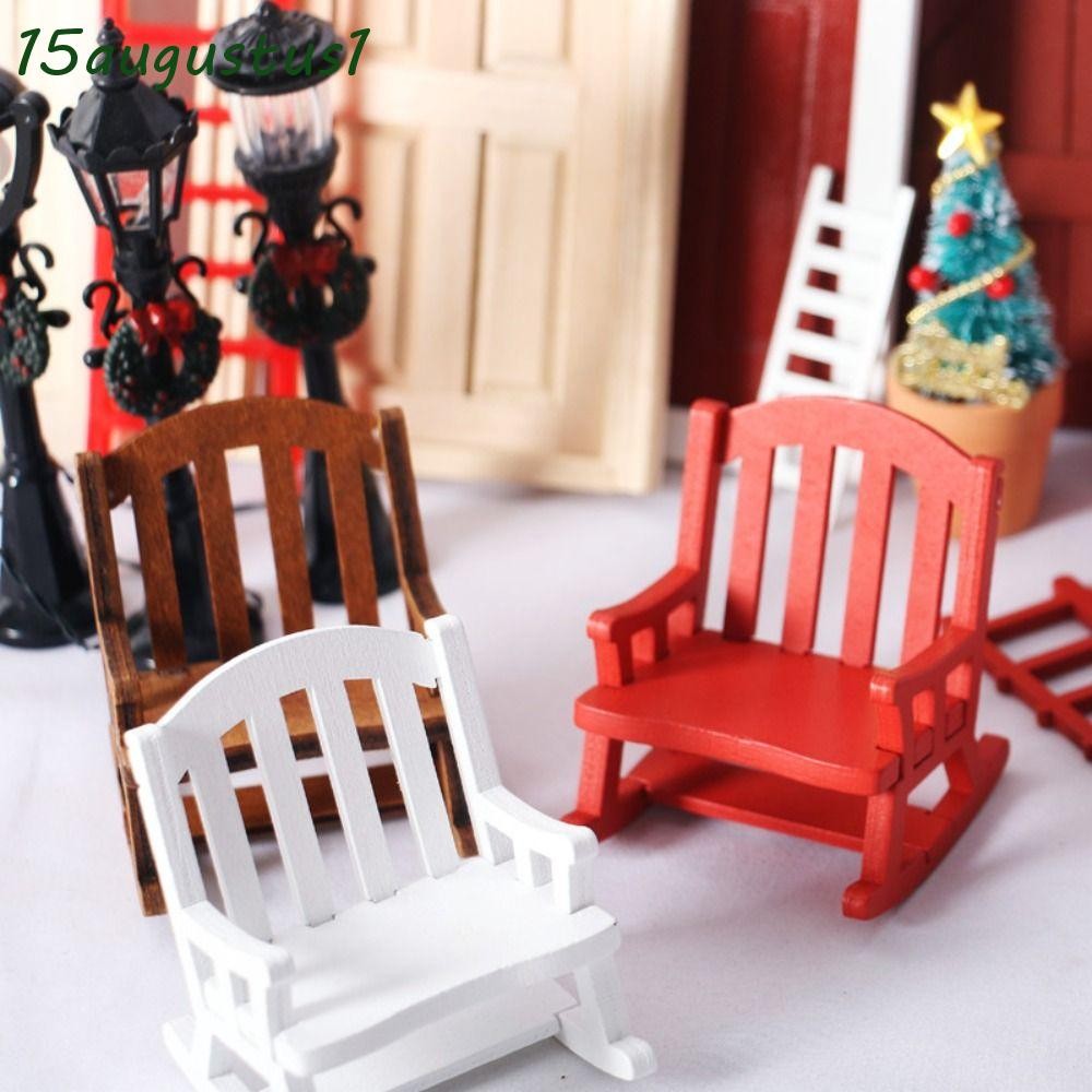 AUGUSTUS Mini Rocking Chair, Realistic Miniature Swing Rocking Chair ...