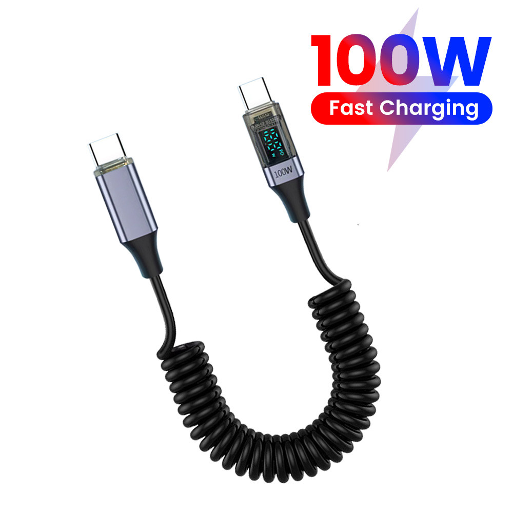 Twitch 1.8M 100W Digital Straight Elbow Fast Charging Type C to Type C ...